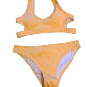 Cupshe Cut Out Mustard Yellow Bikini